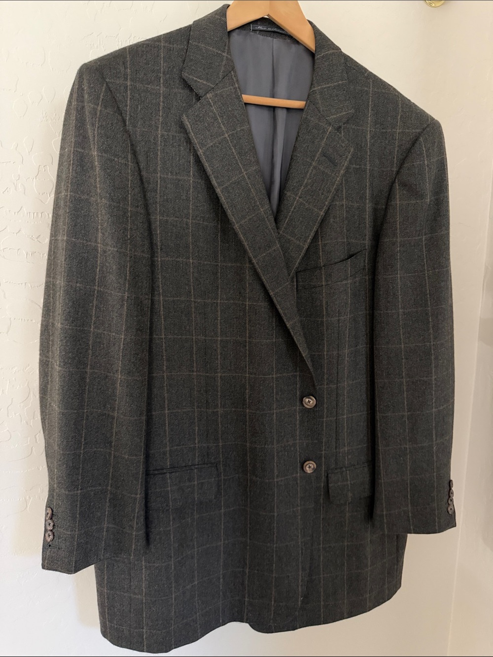 Men's Charcoal Windowpane Blazer